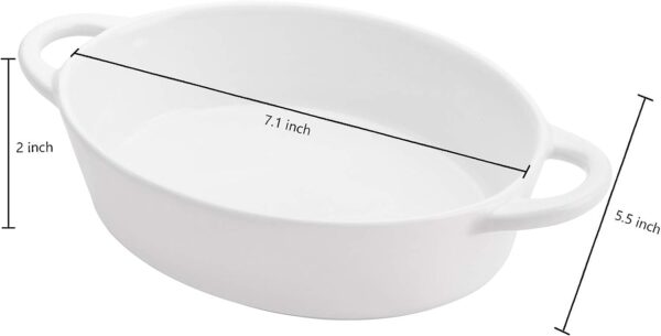 Foraineam 4 Pack 20 Ounce Porcelain Ramekins with Double Handles Oval Creme Brulee Souffle Baking Dishes - Image 2