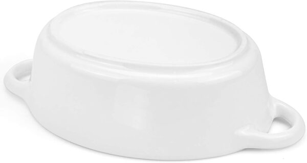 Foraineam 4 Pack 20 Ounce Porcelain Ramekins with Double Handles Oval Creme Brulee Souffle Baking Dishes - Image 7