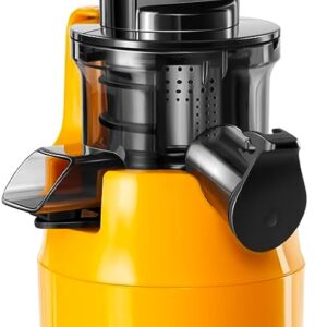 Ventray Essential Ginnie Juicer, Compact Small Cold Press Juicer, Masticating Slow Juicer with 60RPM Low Speed, Easy to Clean & Nutrient Dense, Eco-Friendly Packaging, Sunny Yellow