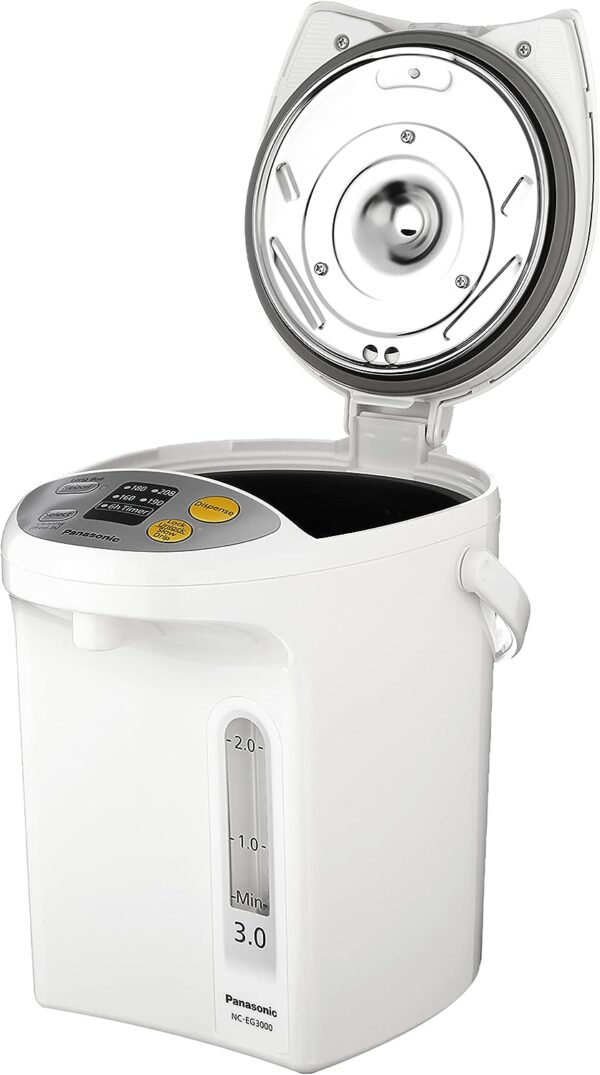 Panasonic RA41660 Electric Thermo Pot Water Boiler Dispenser NC-EG3000, Slow-Drip Mode for Coffee, Ideal for Tea, Hot Cocoa, Soups and Baby Food, Four TEM, 3.2 quarts, White - Image 2