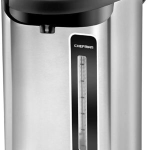 Chefman Electric Hot Water Pot Urn w/Auto & Manual Dispense Buttons, Safety Lock, Instant Heating for Coffee & Tea, Auto-Shutoff & Boil Dry Protection, Insulated Stainless Steel, 3.6L/3.8 Qt/20+ Cups
