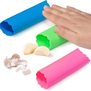 Garlic Peeler, Silicone Garlic Roller Peeling Tube Tool for Useful Kitchen Tools, 3PCS Random Color