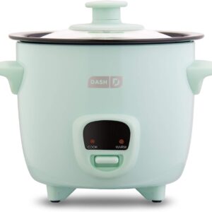 DASH Mini Rice Cooker Steamer with Removable Nonstick Pot, Keep Warm Function & Recipe Guide, 5 Quart, for Soups, Stews, Grains & Oatmeal - Aqua