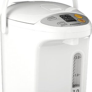 Panasonic RA41660 Electric Thermo Pot Water Boiler Dispenser NC-EG3000, Slow-Drip Mode for Coffee, Ideal for Tea, Hot Cocoa, Soups and Baby Food, Four TEM, 3.2 quarts, White