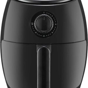 Elite Gourmet EAF-0201 Personal Compact Space Saving Electric Hot Air Fryer Oil-Less Healthy Cooker, Timer & Temperature Controls, 1000W, 2.1 Quart, Black