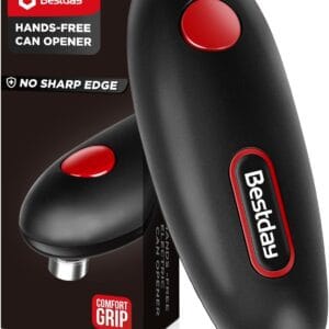 Handsfree Electric Can Opener- Open Cans with Easy One Touch of Button, Leaves Safe Smooth Edge- Battery Powered Automatic Can Opener for Seniors with Arthritis, Small Kitchen Gadgets Gifts for Mother