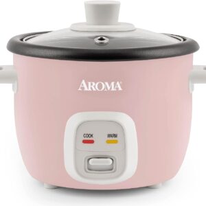 Aroma Housewares 4-Cups (Cooked) / 1Qt. Rice & Grain Cooker (ARC-302NGP), Pink