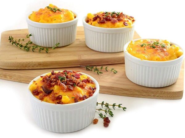 Foraineam 12 Pieces 8 oz Porcelain Souffle Dishes, Oven Safe Ramekins White Bakeware Set Dessert Custard Baking Dishes Cups for Baking, Cooking, Serving and More - Image 7