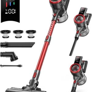 BuTure Cordless Vacuum Cleaner, 450W Stick Vacuum, Vacuum Cleaners with Max 55min Runtime and Color Touch Display, Handheld Vacuums for Hardwood Floor Carpet Pet Hair