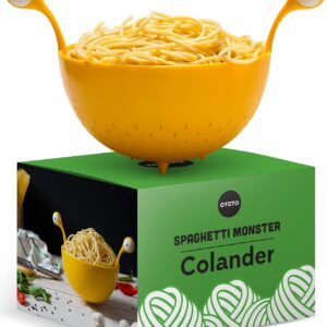 OTOTO Spaghetti Monster - BPA-Free Plastic Strainer for Draining Pasta, Rice, Vegetables and Fruits - 19 x 21 cm Pasta Drainer - Dishwasher Safe