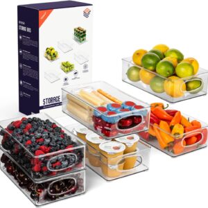 ClearSpace Plastic Pantry Organization and Storage Bins – Perfect for Kitchen/Fridge/ Refrigerator/Cabinet Organizers - 6 Pack