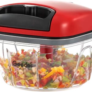 Geedel Manual Pull Vegetable Chopper, Hand Food Chopper Dicer for Kitchen, Easy Cleaning Garlic Onion Chopper for Vegetables, Fruits (500 ML)