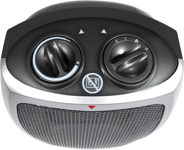 Royal Sovereign Compact Ceramic Space Heater for Home and Office. 2 Heat Settings 750W/ 1500W and Fan Only. Safe and Quiet with Extra Comfort Adjustable Thermostat - Image 2