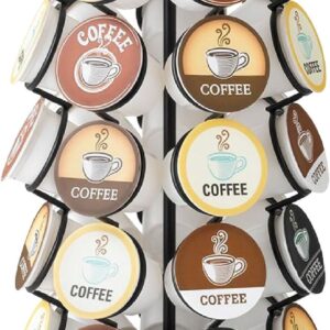Nifty K Cup Holder – Compatible with K-Cups, Coffee Pod Carousel | 35 K Cup Holder, Spins 360-Degrees, Lazy Susan Platform, Modern Black Design, Home or Office Kitchen Counter Organizer