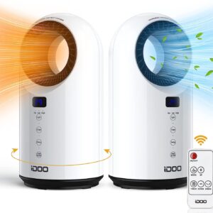 iDOO Electric Space Heater for Indoor Use with Remote, Portable PTC Ceramic Heaters for Bedroom, 1500W Fast Heating for Large Room/Office, Safe & Quiet for Home, 12H Timer, Oscillation, LED Display