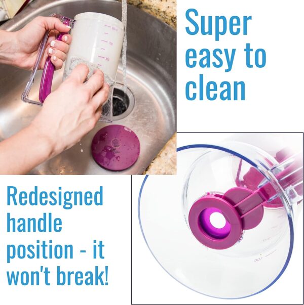 KPKitchen Pancake Batter Dispenser - Kitchen Must Have Tool for Perfect Pancakes, Cupcake, Waffle, Muffin Mix, Crepe & Cake - Easy Pour Baking Supplies for Griddle - Pancake Maker with Measuring Label - Image 6
