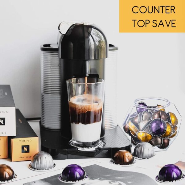 RUSFOL Large-Capacity 12-Sided Polygon Elegant Coffee Pods Holder for Nespresso Vertuoline Capsule - Image 5