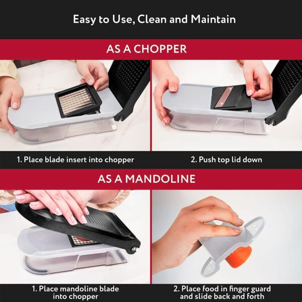 Fullstar Compact Vegetable Chopper - Vegetable Cutter, Food Chopper, Veggie Chopper, Onion Chopper, Vegetable Chopper With Container, Vegetable Slicer, Vegetable Cutter, Mandoline Slicer (6 Inserts) - Image 4