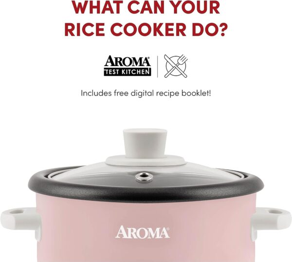 Aroma Housewares 4-Cups (Cooked) / 1Qt. Rice & Grain Cooker (ARC-302NGP), Pink - Image 6