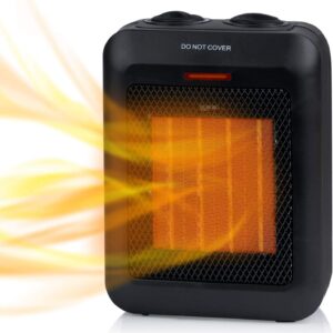 Portable Electric Space Heater 1500W/750W, Ceramic Room Heater with Tip-Over and Overheat Protection, Heat up 200 Square Feet in Seconds, Safe and Quiet for Office Home Room Desk Indoor Use, Black