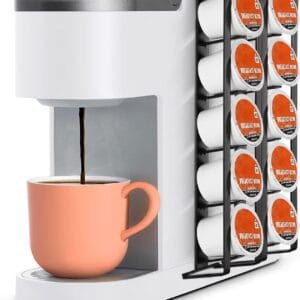 KES Coffee Pod Holder for Keurig, Side Mount Coffee Pod Holder Adhesive, Sturdy Metal K Cup Organizer and Storage, Matte Black, 2 Pack/For 10 K Cups, KCPH500-BK-P2