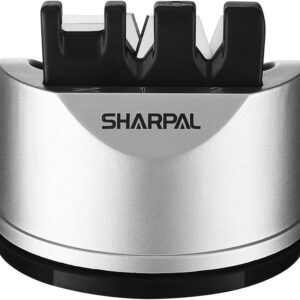 SHARPAL 191H Kitchen Chef Knife Scissors Sharpener for Straight & Serrated Knives, 3-Stage Knife Sharpening Tool Helps Repair and Restore Blades
