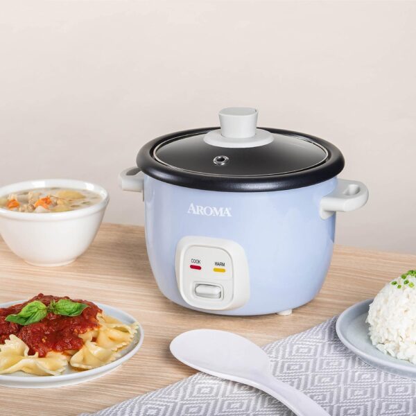 Aroma Housewares 4-Cups (Cooked) / 1Qt. Rice & Grain Cooker (ARC-302NGBL), Blue - Image 5