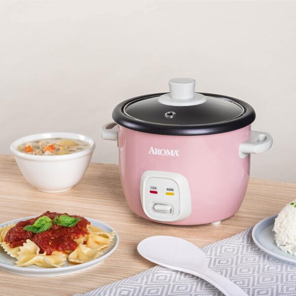 Aroma Housewares 4-Cups (Cooked) / 1Qt. Rice & Grain Cooker (ARC-302NGP), Pink - Image 5
