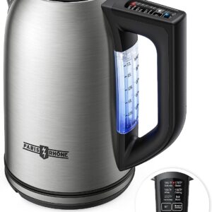 Electric Kettle,Tea Kettle with 6 Temperature Settings,Paris Rhône 1.7L Cordless Hot Water Boiler Heate,Strix Thermostat,Touch Control,Auto-Shutoff/Boil-Dry Protection, Keep Warm,LED Indicator,Coffee
