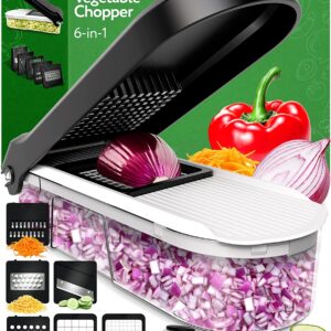 Fullstar Compact Vegetable Chopper - Vegetable Cutter, Food Chopper, Veggie Chopper, Onion Chopper, Vegetable Chopper With Container, Vegetable Slicer, Vegetable Cutter, Mandoline Slicer (6 Inserts)