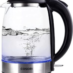 COSORI Electric Tea Kettle for Boiling Water, Stainless Steel Filter, 1.7L/1500W, Hot Water Boiler, Wide Opening&Automatic Shut Off, BPA-Free, Black