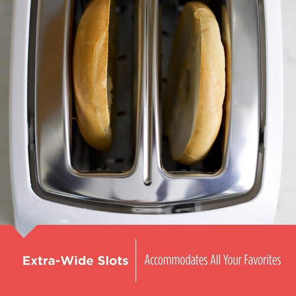 BLACK+DECKER TR1250WD Honeycomb Collection 2-Slice Toaster with Premium Textured Finish, White - Image 5