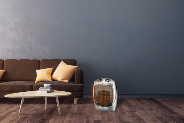 Royal Sovereign Compact Ceramic Space Heater for Home and Office. 2 Heat Settings 750W/ 1500W and Fan Only. Safe and Quiet with Extra Comfort Adjustable Thermostat - Image 5