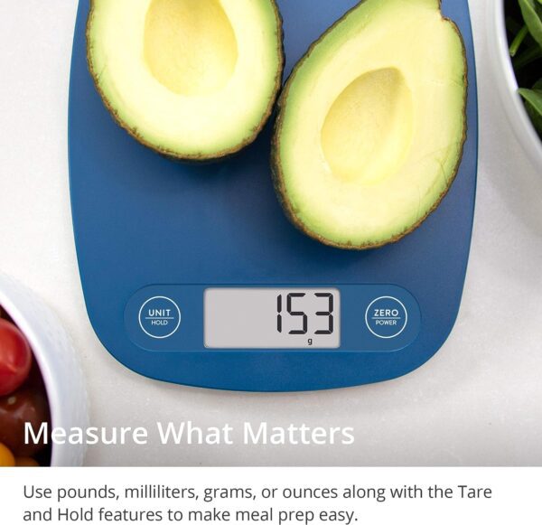 Greater Goods Digital Food Kitchen Scale (Cobalt Blue), Portion Helps Support Global Orphan Project - Image 4