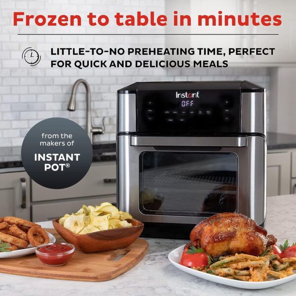 Instant Vortex Plus 10-Quart Air Fryer, From the Makers of Instant Pot, 7-in-1 Functions, with EvenCrisp Technology, App with over 100 Recipes, Stainless Steel - Image 2