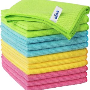 MR.SIGA Microfiber Cleaning Cloth,Pack of 12,Size:12.6" x 12.6"