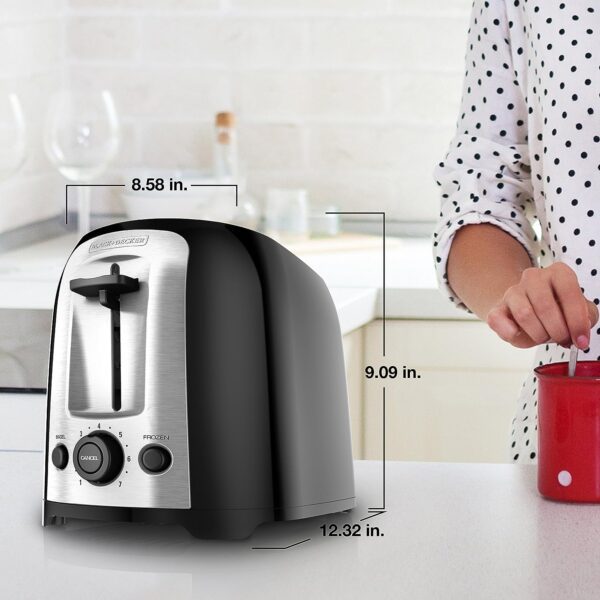BLACK+DECKER TR1278BD 2-Slice Toaster, Black - Image 7