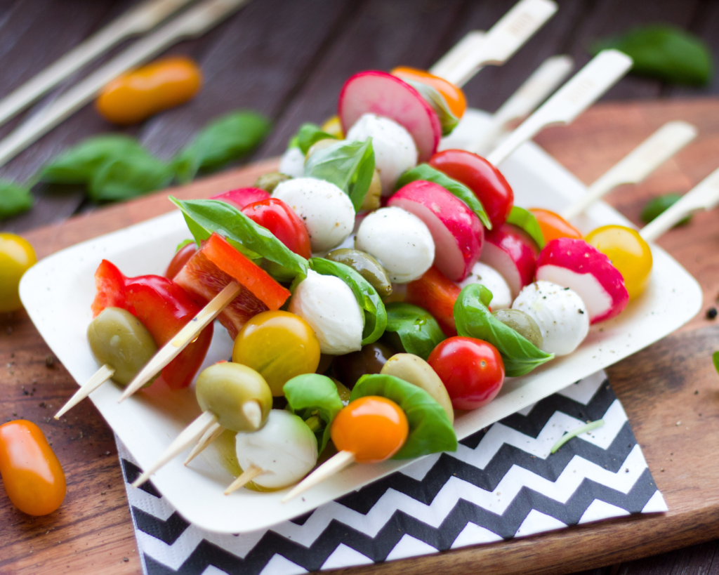 skewers caprese